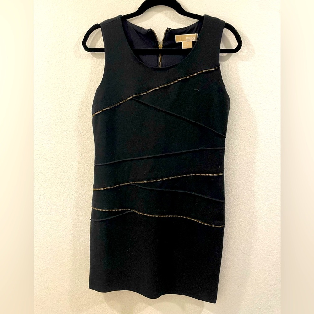 Michael Kors Black Dress w/ Zipper Details (Size 6)